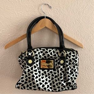Y2K Betseyville velvet black hearts silver purse